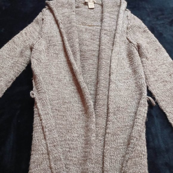 tan knitted cartigan with hood - Picture 5 of 7